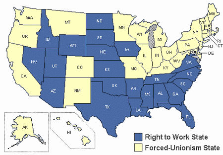 Right to work states